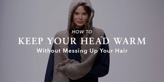 a women keeping her head warm