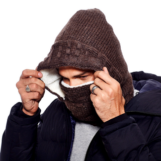 A man wearing a Legends Hood, an essential product description highlight.