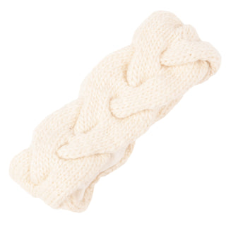 A white wool Braided Headband on a white background.