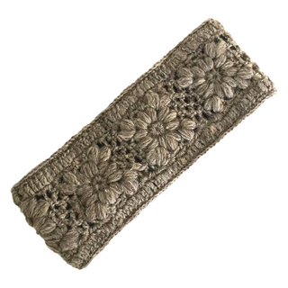 A handmade Flower Crochet Headband- SOLIDS on a white background.