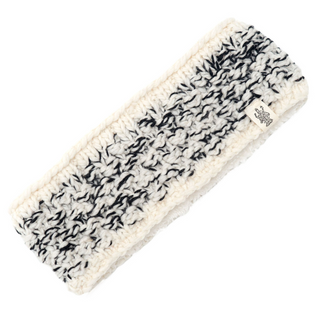 A black and white Aurora Headband on a white background.