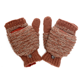 A pair of Speckle Knit Mittens on a white background.