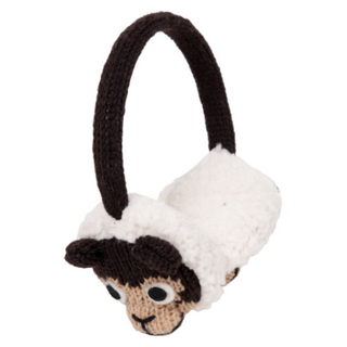 A Cheeta Monkey Earmuff from Nepal on a white background.